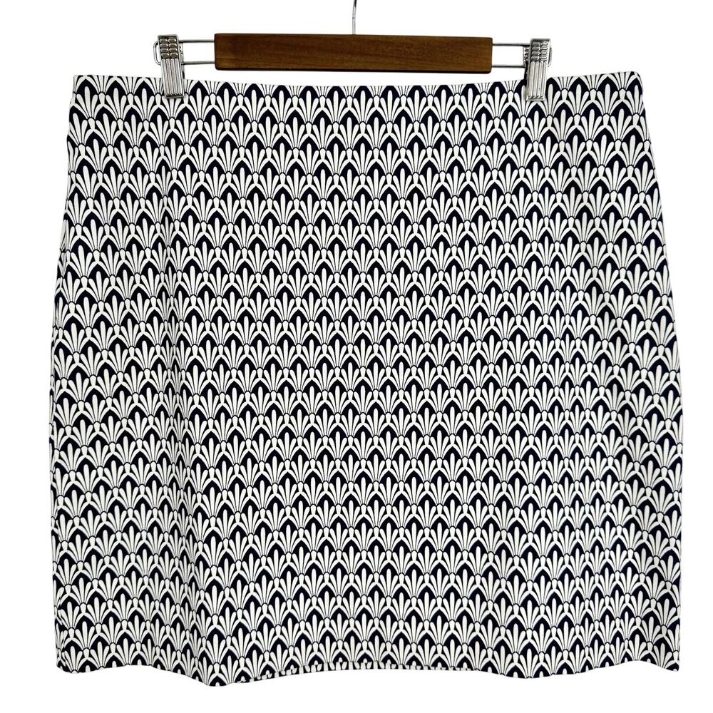 NEW NWOT Talbots Plus Size 16 Navy Blue White Formal Skirt Nautical Business